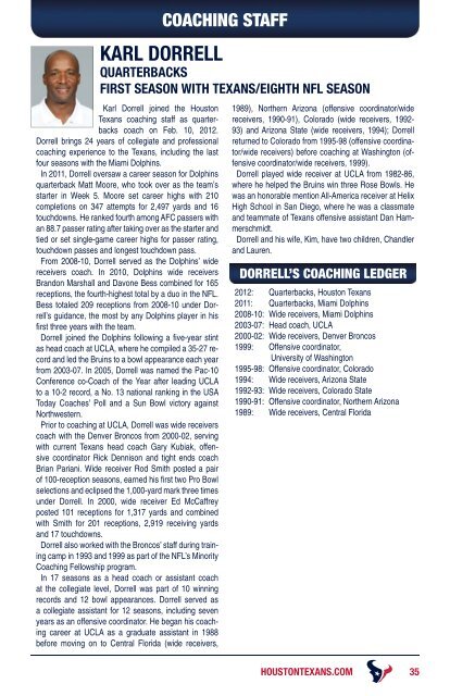 2012 HOUSTON TEXANS MEDIA GUIDE - Parent Directory - NFL.com