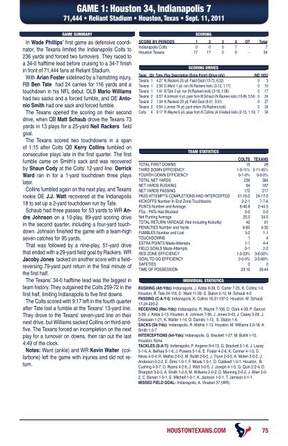 2012 HOUSTON TEXANS MEDIA GUIDE - Parent Directory - NFL.com