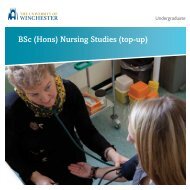 BSc (Hons) Nursing Studies (top-up) - University of Winchester
