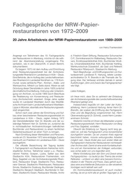 Restaurierungs- und Konservierungs - Arbeitskreis Nordrhein ...