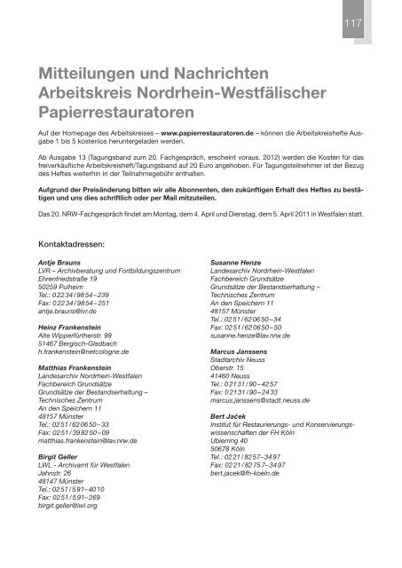 Restaurierungs- und Konservierungs - Arbeitskreis Nordrhein ...