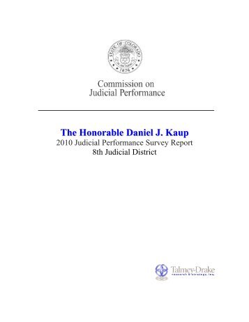 The Honorable Daniel J. Kaup - Mountain Legal â Colorado ...