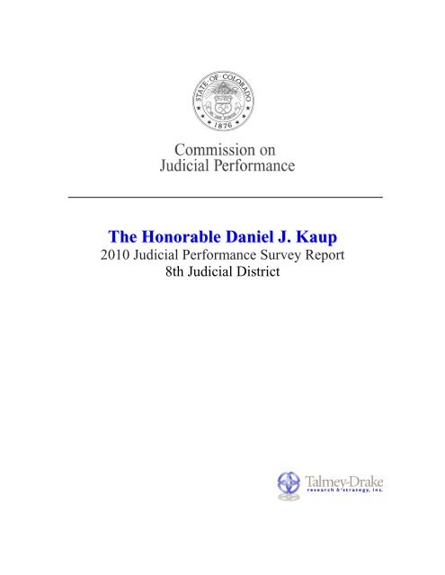 The Honorable Daniel J. Kaup - Mountain Legal â Colorado ...
