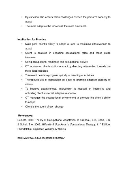 Theory of Occupational Adaptation.pdf - Vula