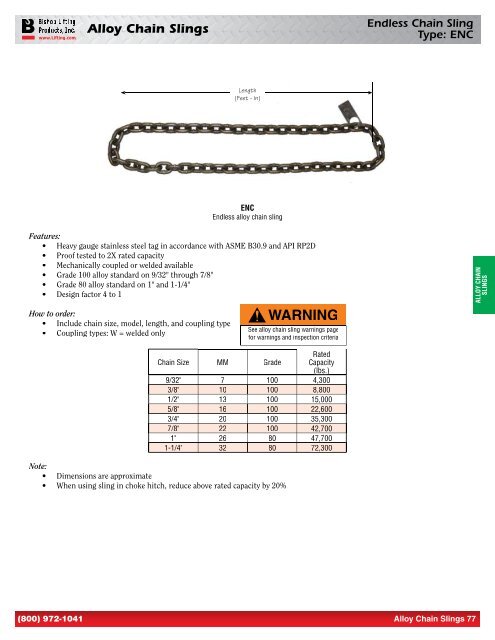 Alloy Chain Slings - Eoss.com