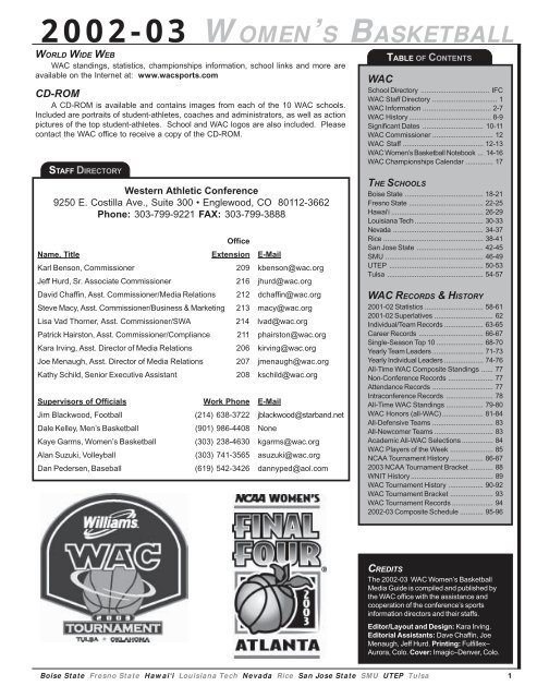 Media Guide.pdf - Western Athletic Conference