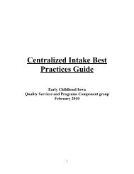 Centralized Intake Best Practices Guide - Early Childhood Iowa