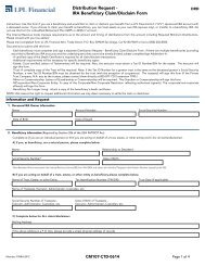 IRA Beneficiary Claim/Disclaim Form - LPL Financial