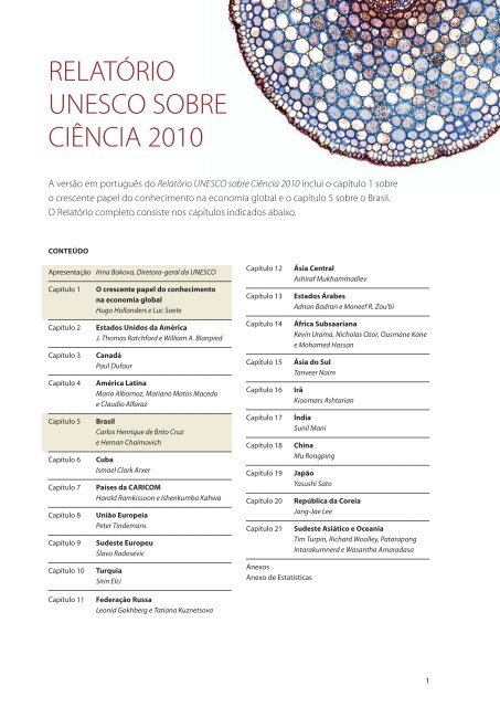 RelatÃ³rio UNESCO sobre CiÃªncia 2010: o atual status da ... - UnB