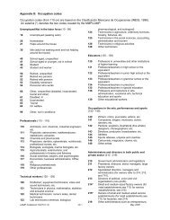 Appendix D: Occupation codes Occupation codes (from 110 on) are ...