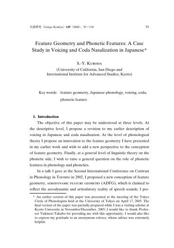 Feature Geometry and Phonetic Features: A Case Study in Voicing ...