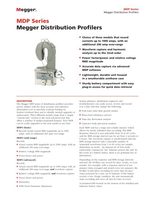 MDP Series Megger Distribution Profilers - Surgetek