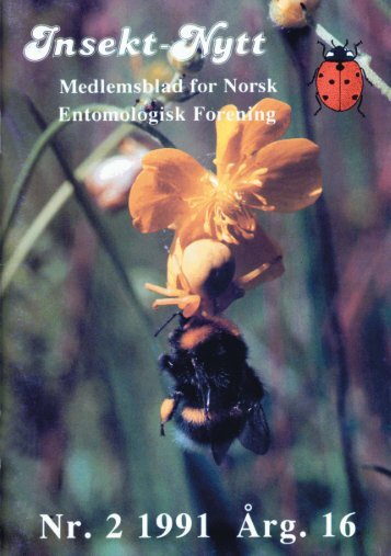 Insekt-Nytt nr. 2, 1991 - Norsk entomologisk forening