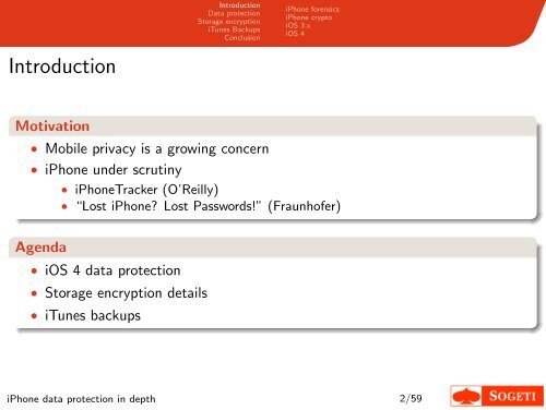 iPhone data protection in depth - Sogeti ESEC Lab