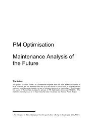 PM Optimisation Maintenance Analysis of the Future