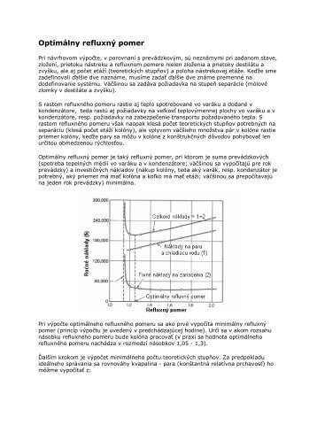 OptimÃ¡lny refluxnÃ½ pomer
