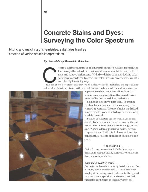 Decorative Treatments for Concrete Floors: A ... - PaintSquare