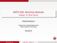 MATH 590: Meshfree Methods - Chapter 10 - Applied Mathematics