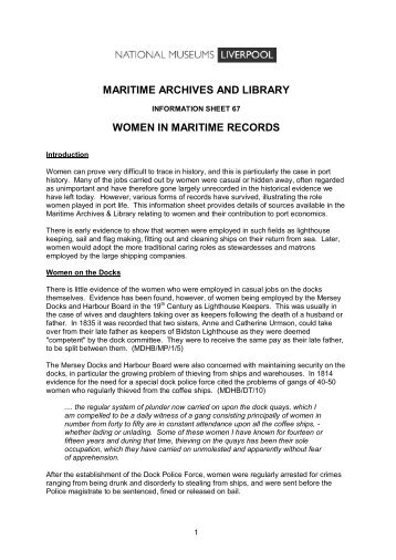 women in maritime records - National Museums Liverpool