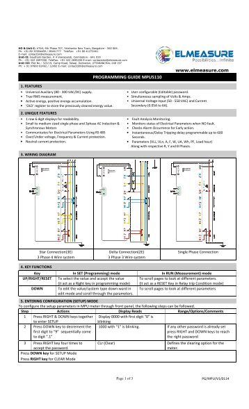 Download Motor Protection System (MPS 5110) Programming Guide