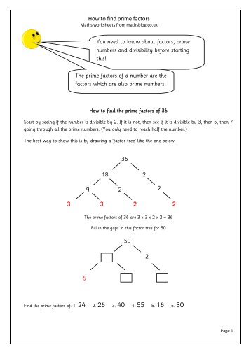 How to find prime factors You need to know about ... - Maths Blog