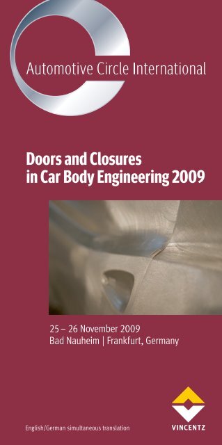 Doors And Closures In Car Body Engineering 2009