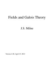 Fields and Galois Theory - James Milne