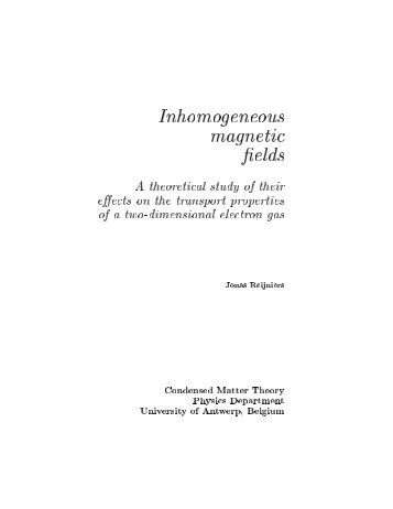 Inhomogeneous magnetic elds - Condensed Matter Theory