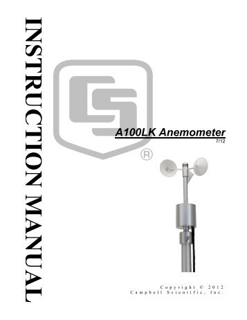 A100LK Anemometer - Campbell Scientific