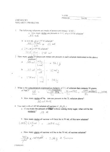 Chemistry Quiz: Molarity