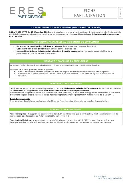 FICHE PARTICIPATION