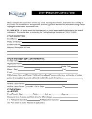 EVENT PERMIT APPLICATION FORM - Township of Esquimalt