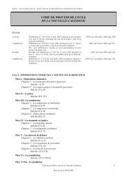 code de procedure civile de la nouvelle-caledonie - Documentation ...