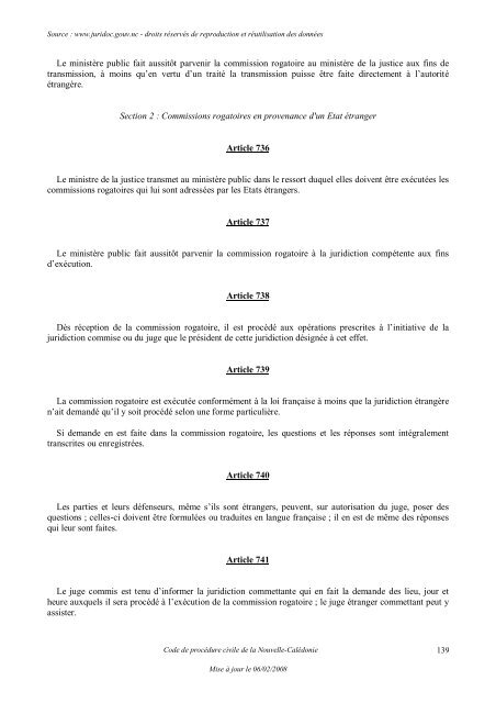 code de procedure civile de la nouvelle-caledonie - Documentation ...