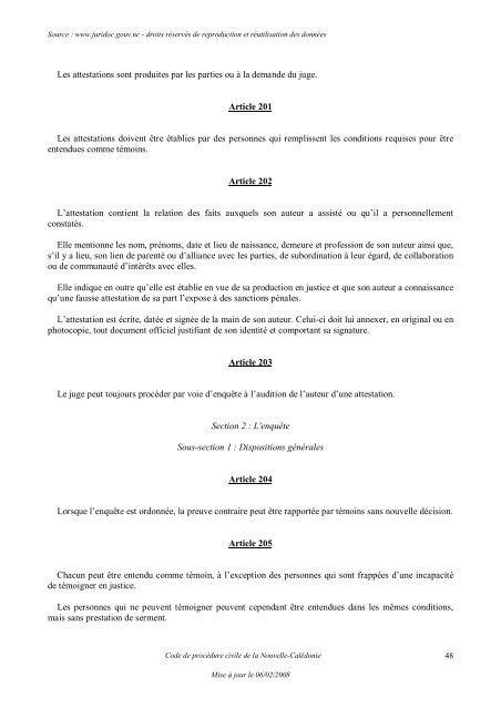 code de procedure civile de la nouvelle-caledonie - Documentation ...