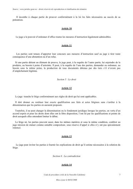 code de procedure civile de la nouvelle-caledonie - Documentation ...