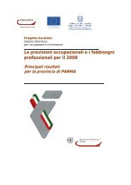 Le previsioni occupazionali e i fabbisogni professionali per il 2008