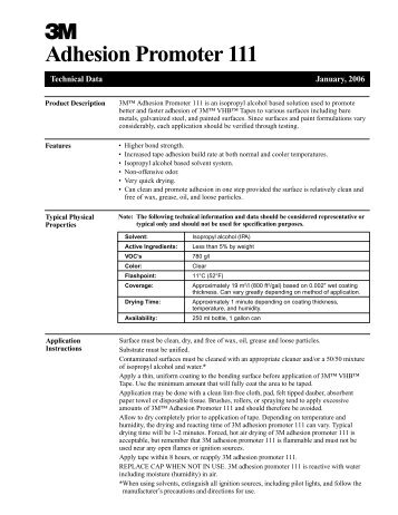 Ð Adhesion Promoter 111 - 3M