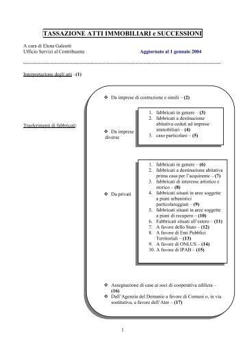 TASSAZIONE ATTI IMMOBILIARI - Lo studio del dott. Angelo Busani