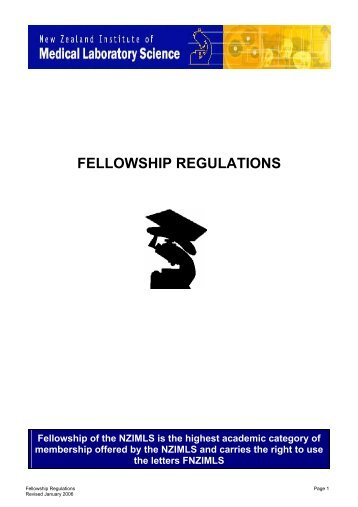fellowship regulations - New Zealand Institute of Medical Laboratory ...