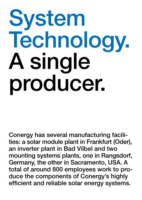 from a single source. Conergy AG Annual ... - Alle jaarverslagen