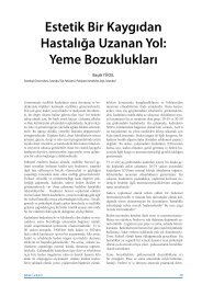 Estetik Bir KaygÄ±dan HastalÄ±Äa Uzanan Yol: Yeme ... - Klinik GeliÅim