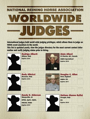 Worldwide Judges Sec1 - NRHA.com