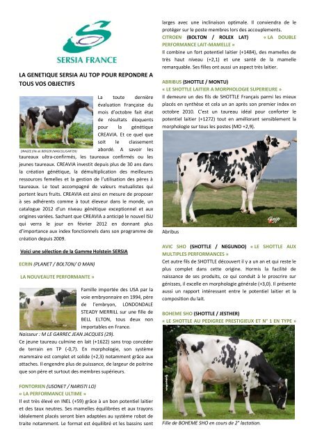 Commentaires Sortie Holstein 11.3 (Sersia) - Sersia France