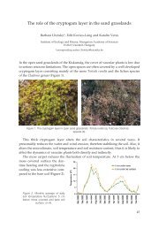 The role of the cryptogam layer in the sand grasslands