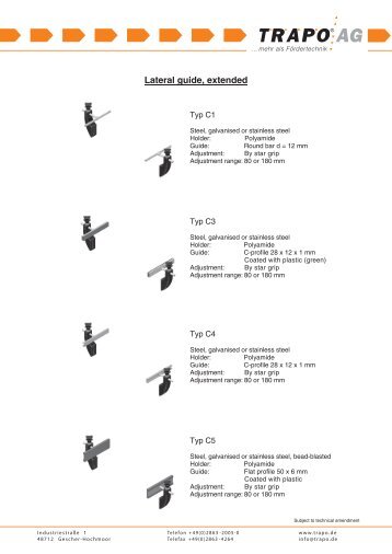 Lateral guide, extended Lateral guide, extended