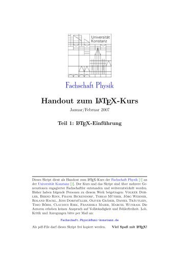 Das Handout (Teil 1-2: Latex-Grundlagen) - Fachschaft Physik ...