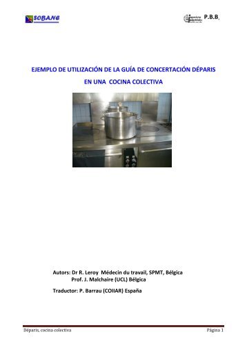 Ejemplo 3: propuestas de mejoras en una cocina colectiva