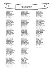 Dean's List Class of 2015 Quarter 4 2011-2012