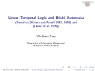 Linear Temporal Logic and BÃ¼chi Automata - (Based on [Manna and ...
